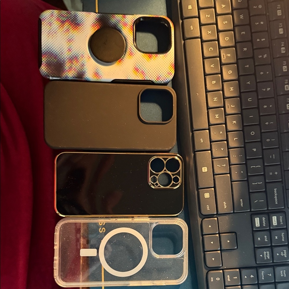 Set of 4 iPhone Cases - iPhone 13 Pro Black, Multicolor, Clear